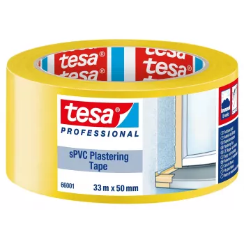 tesa 66001 žuta traka za žbuku 33 m x 50 mm, 66001-00001-00