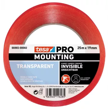 tesa Montage PRO prozirna montažna traka 25 m x 19 mm 66965-00002-00
