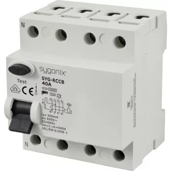 Sygonix SY-6438022 zaštitni prekidač diferencijalne struje 4-polni 40 A 300 mA tip A 400 V 10 kA