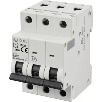 Sygonix SY-6440996 3-polni zaštitni prekidač B20 20A 415V AC 6kA DIN tračnica