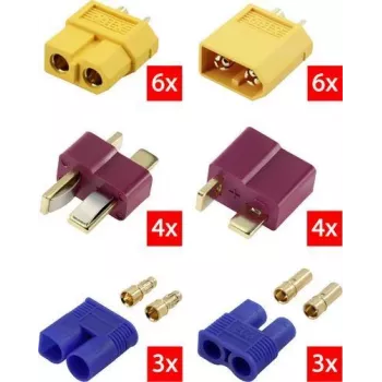 Reely RE-6699867 XT60 na T-plug i EC3 pozlaćeni Y-razdjelnik adapter kabel