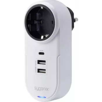 Sygonix SY-4512996 međuutikač s USB-om, bijeli