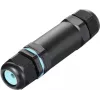 Sygonix SY-5498972 vremenski otporni kabelski spojnik s vijčanim stezaljkama, IP68, 3-polni, 32 mm x 118 mm, crni