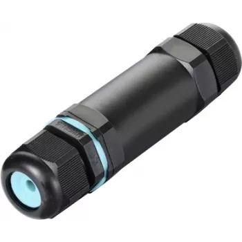 Sygonix SY-5498972 vremenski otporni kabelski spojnik s vijčanim stezaljkama, IP68, 3-polni, 32 mm x 118 mm, crni