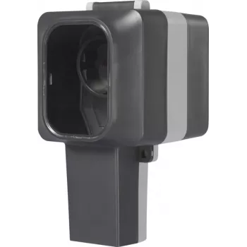 Sygonix SY-6670746 1-Gang Surface-Mounted Socket, Lockable, Swivelling Socket Inserts, IP55, Grey