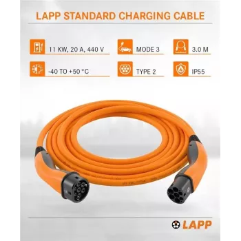 LAPP Type 2 EV kabel za punjenje 11 kW 3m narančasti 75743