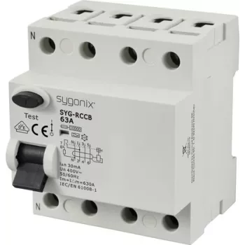 Sygonix SY-6438020 RCCB Type A 4-Pole 63 A 30 mA 400 V AC