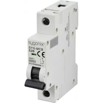 Sygonix SY-6440986 Miniature Circuit Breaker 1P C25 6kA 25A 240V AC DIN Rail