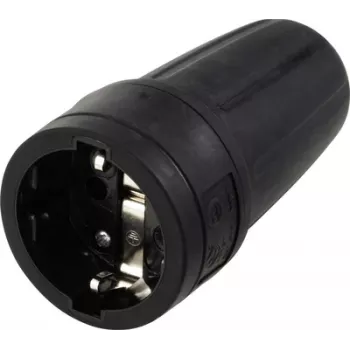 Sygonix SY-6618472 Schuko Coupling TPE 250 V/AC Black