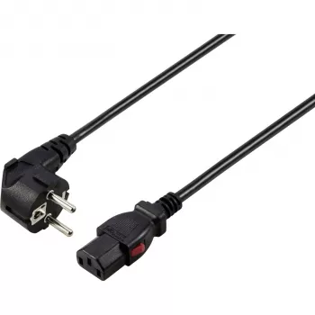 Sygonix SY-6733072 mrežni kabel IEC C13 sa zaključavanjem, CEE 7/7 na IEC C13, 2 m, crni