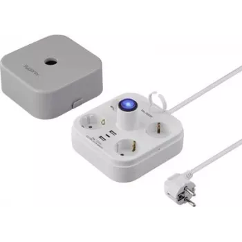 Sygonix SY-6788330 4-struka Schuko kocka utičnica siva/bijela