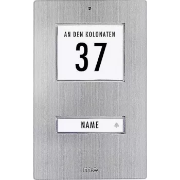 M-E MODERN-ELECTRONICS KT 1-EG Doorbell Plate, Stainless Steel, 1 Button, IP44, White LED