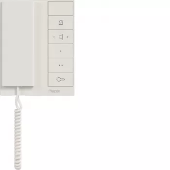 Hager RTQ640X audio unutarnja stanica s slušalicom za 2-žični IP bus, polarno bijela