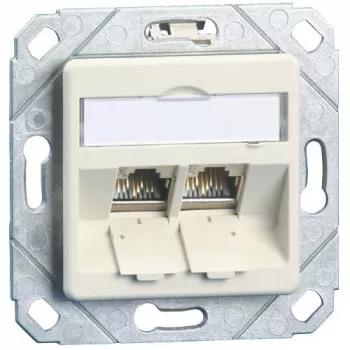 METZ CONNECT BTR E-DAT modul 8/8(8) UPk bez modula - podžbukna podatkovna utičnica, CAT 6, čisto bijela RAL 9010, 2 porta 1309151102-E-90