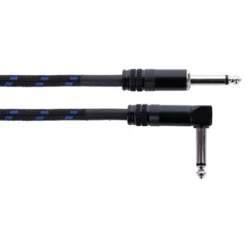 Cordial 14780 instrumentalni kabel 3 m – 6,3 mm TS utikač na 6,3 mm TS utikač, crno-plavi tekstilni plašt