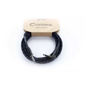 Cordial 14780 instrumentalni kabel 3 m – 6,3 mm TS utikač na 6,3 mm TS utikač, crno-plavi tekstilni plašt