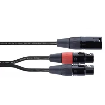 Cordial EY 0,3 MFF XLR Y-adapter kabel - 1x XLR utikač na 2x XLR utičnica, 0,3 m, crni 14881