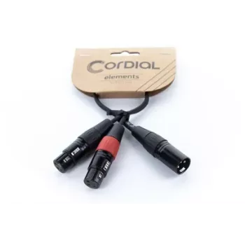 Cordial EY 0,3 MFF XLR Y-adapter kabel - 1x XLR utikač na 2x XLR utičnica, 0,3 m, crni 14881