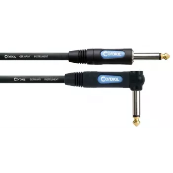 Cordial 13737 mono jack patch kabel, 6,3 mm utikač na 6,3 mm utikač, 3 m, crni PVC, bezkisikov bakreni vodič, spiralni oklop