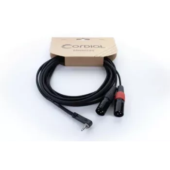 Cordial EY 1.5 WRMM XLR Y-adapter kabel 3,5mm TRS na 2x XLR utikač 1,5m crni 14874