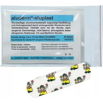 SÖHNGEN Aluderm Aluplast Plaster Refill Set for Clown Dispenser, 25 Pieces, Skin-Tone, Hypoallergenic, Latex-Free 1009921