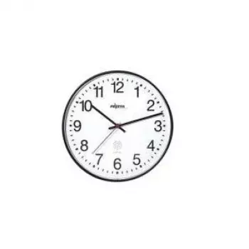 PEWETA Radio-Controlled Wall Clock 30cm Black Plastic Silent Movement 51.130.312