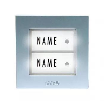 M-E MODERN-ELECTRONICS KTB-2 S Illuminated 2-Button Bell Push for 2-Family Houses, Silver