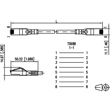 METZ BTR NETCOM Cat6 U/UTP patch kabel RJ-45 na RJ-45, utikač/utikač, 1,5 m, 10GBase-T, bakar, crni 1308451566-E