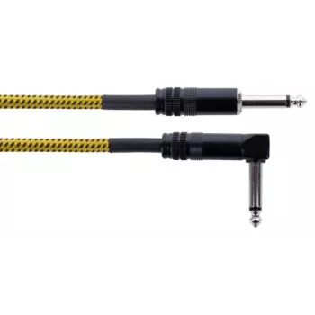 Cordial 14776 instrumentni kabel 6,3mm mono utikač na 6,3mm mono utikač, 3m, crno-žuti tekstil