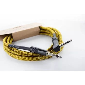 Cordial 14776 instrumentni kabel 6,3mm mono utikač na 6,3mm mono utikač, 3m, crno-žuti tekstil