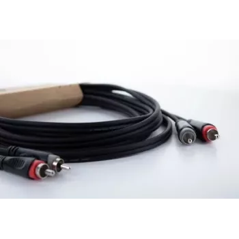 Cordial 14834 RCA audio kabel 2x RCA utikač na 2x RCA utikač 0,5m crni PVC twin