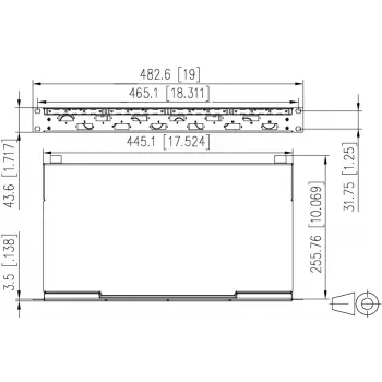 METZ CONNECT VIK 6xSC-D OS2 optički patch panel, 1U rack montaža, 12 vlakana, single-mode, svijetlo sivi 150450E206-F