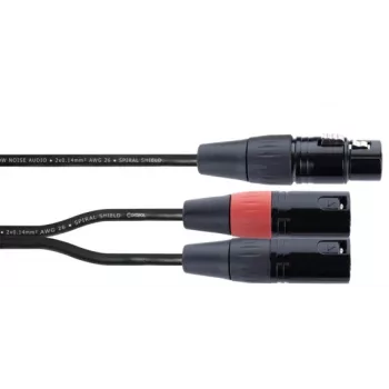 Cordial EY 0,3m XLR Y-adapter kabel - 1x XLR ženski na 2x XLR muški, crni 14880