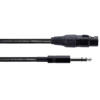 Cordial EM 6 FV XLR na 6,3 mm TRS utičnicu audio kabel, 6 m, crni 14823