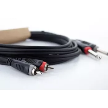 Cordial 14842 dual-mono utičnica na RCA audio kabel 6m crni