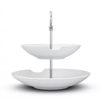 FIFTYEIGHT PRODUCTS BHS FIFTYEIGHT Food-Tempel dvoslojni duboki tanjur s ugrizom (T023501) - set od 2 porculanske zdjele, 500 ml, bijela