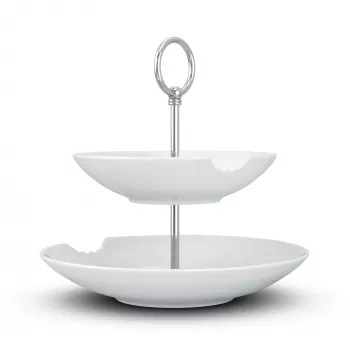 FIFTYEIGHT PRODUCTS BHS FIFTYEIGHT Food-Tempel dvoslojni duboki tanjur s ugrizom (T023501) - set od 2 porculanske zdjele, 500 ml, bijela