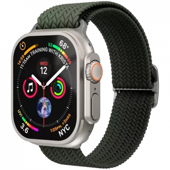 VONMÄHLEN Woven Loop za Apple Watch 44/45/46/49mm, maslinasta