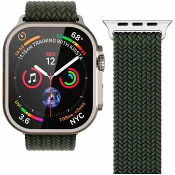 VONMÄHLEN Woven Loop za Apple Watch 44/45/46/49mm, maslinasta
