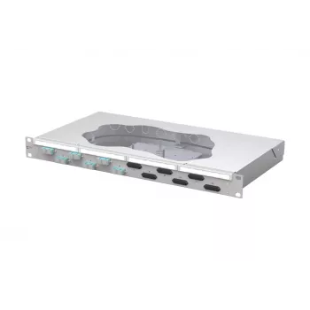 METZ CONNECT 1U 19-inčni rack montažni splice patch panel, 6x SC-duplex OM3 multimode, 12 vlakana, svijetlosivi 150455BA06-F