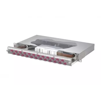 METZ CONNECT splice patch panel 24xLC-Duplex OM4, 1U rack montaža, 48 vlakana 1504677524-E