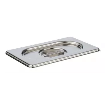 APS GN 1/9 Lid 175 x 108 x 25 mm Stainless Steel, Without Spoon Notch, Dishwasher Safe - 1 Piece (81591)