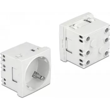 Delock Easy 45 utičnica tipa F sa zatvaračem, bijela RAL 9003, 16 A, 250 V, paket od 10 81324