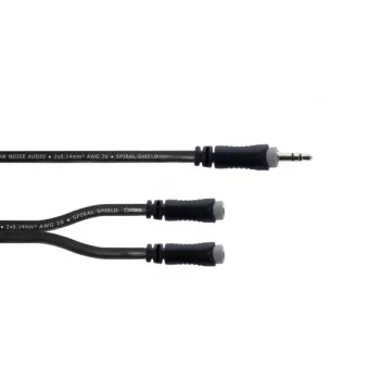 Cordial 14883 3,5 mm stereo Y-adapter kabel, 1x jack utikač na 2x jack utičnica, 0,3 m, crni