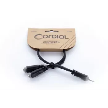 Cordial 14883 3,5 mm stereo Y-adapter kabel, 1x jack utikač na 2x jack utičnica, 0,3 m, crni