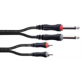 Cordial 14840 audio kabel 6,3 mm mono utikač na RCA 1,5 m crni