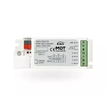 MDT AKD-0324V.02 KNX LED Controller, 3-Channel RGB/RGBW, 3A per Channel, Flush-Mount