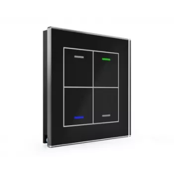 MDT stakleno tipkalo II Light 4-struko RGBW crno BE-GTL4TS.01S