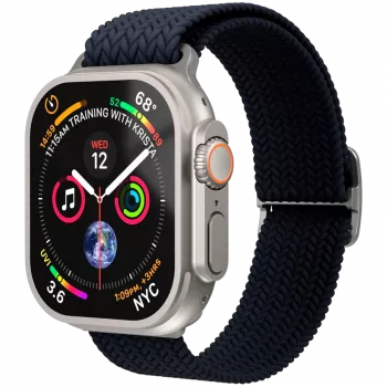 VONMÄHLEN tkana petlja za Apple Watch 44/45/49mm, navy