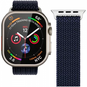 VONMÄHLEN tkana petlja za Apple Watch 44/45/49mm, navy
